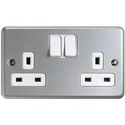 13A Metal Clad Twin Switch Socket