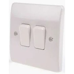 2 Gang 1 Way Wide Rocker Switch - MK