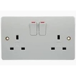 13 A Twin Socket with Neon - MK