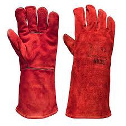 Red Welders Gauntlet Padded A78